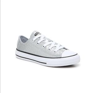 Converse Silver Glitter Low Tops